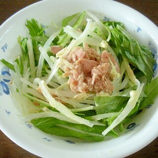 ☆ゆでもやしとツナと水菜のさっぱりサラダ☆